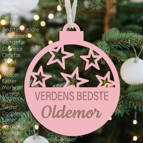 Verdens bedste... #1 | Juleophæng m. farvet overflade