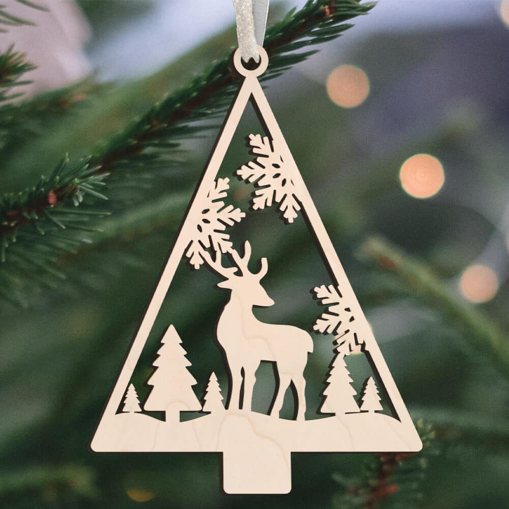 Silent night christmas tree #1 | Juleophæng i poppel træfinér