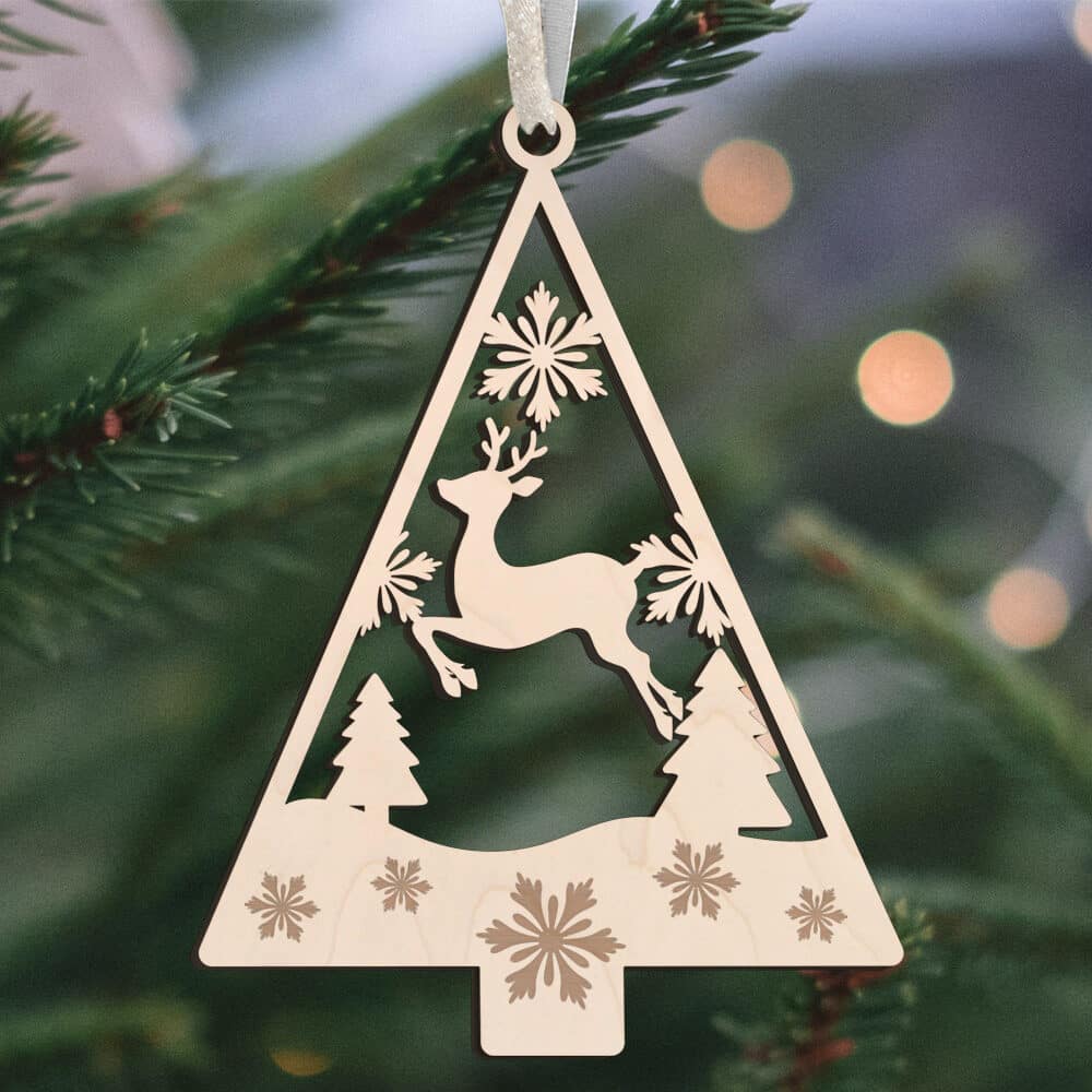 Silent night christmas tree #2 | Juleophæng i poppel træfinér