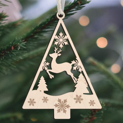 Silent night christmas tree #2 | Juleophæng i poppel træfinér
