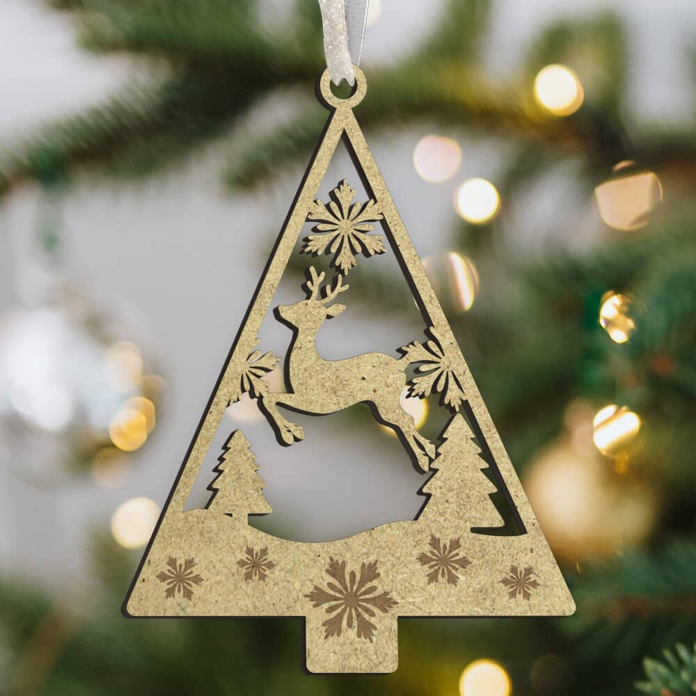 Silent night christmas tree #2 | Juleophæng i træfiber