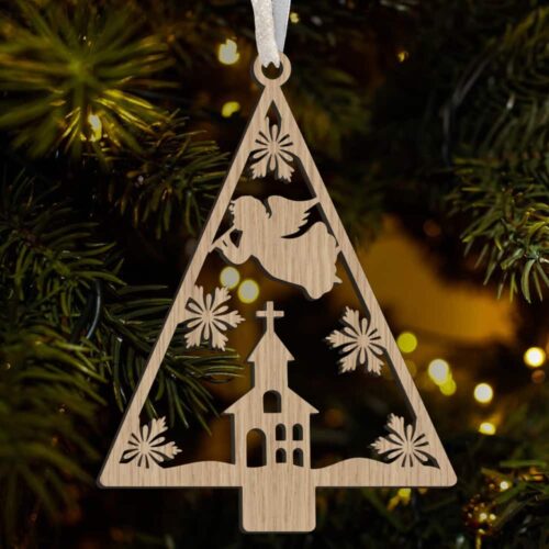 Silent night christmas tree #5 | Juleophæng træfinér