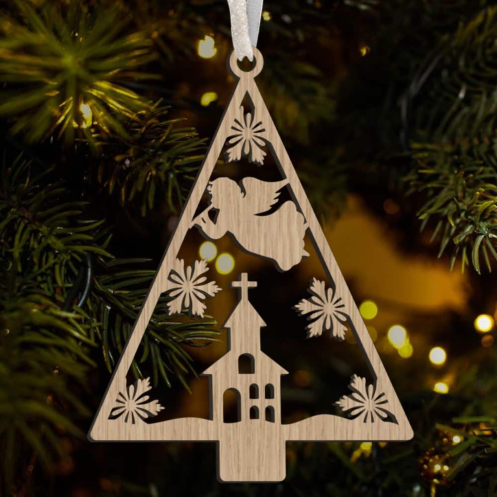 Silent night christmas tree #5 | Juleophæng træfinér