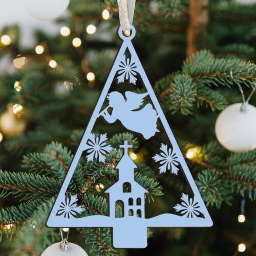 Silent night christmas tree #5 | Juleophæng m. farvet overflade