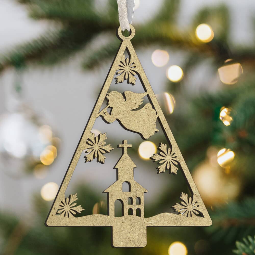 Silent night christmas tree #5 | Juleophæng i træfiber