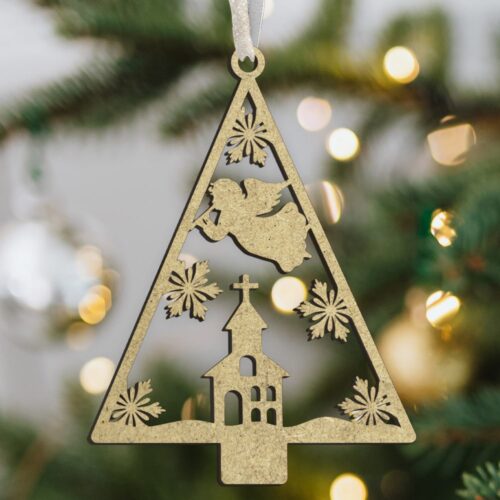 Silent night christmas tree #5 | Juleophæng i træfiber
