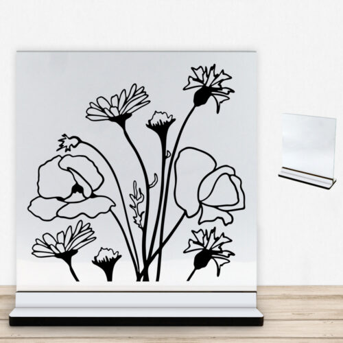 Wild Bouquet design 3 | Glasskilt inkl. fod med farvet overflade