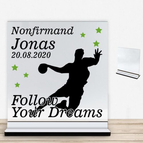 Nonfirmation design 12 | Glasskilt inkl. fod med farvet overflade