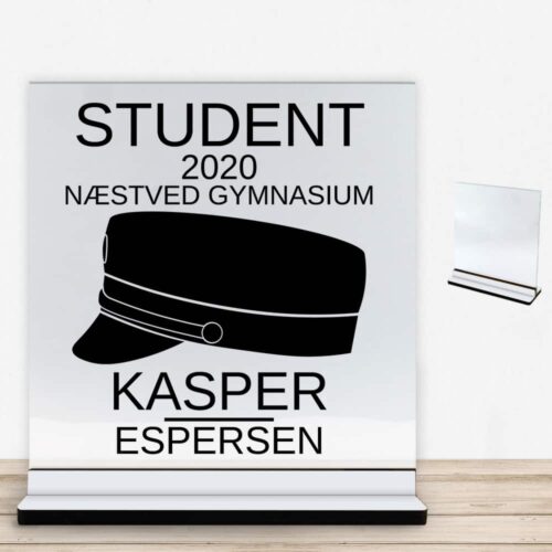 Student design 6 | Glasskilt inkl. fod med farvet overflade