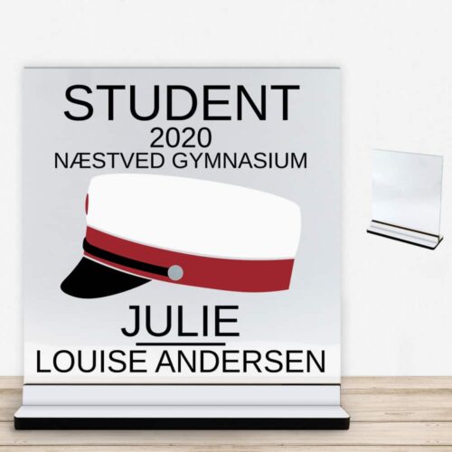 Student design 7 | Glasskilt inkl. fod med farvet overflade
