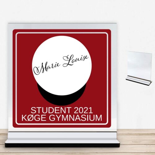 Student design 2 | Glasskilt inkl. fod med farvet overflade