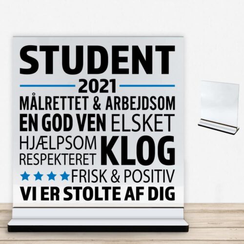 Alternative view of Student design 3 | Glasskilt inkl. fod med farvet overflade