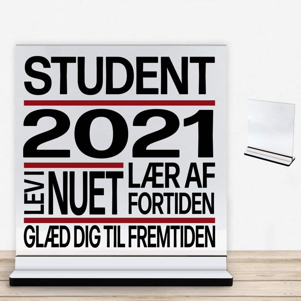 Student design 4 | Glasskilt inkl. fod med farvet overflade