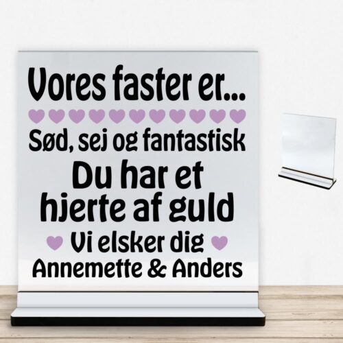 Min faster er sød, sej og fantastisk... | Glasskilt inkl. fod med farvet overflade - Image 2