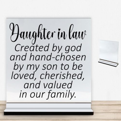 Daughter in law... | Glasskilt inkl. fod med farvet overflade