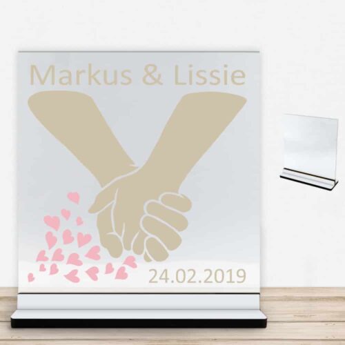 Together | Glasskilt inkl. fod med farvet overflade