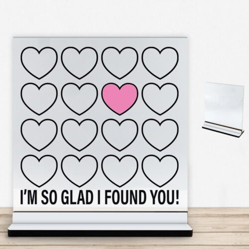 I'm so glad I found you | Glasskilt inkl. fod med farvet overflade