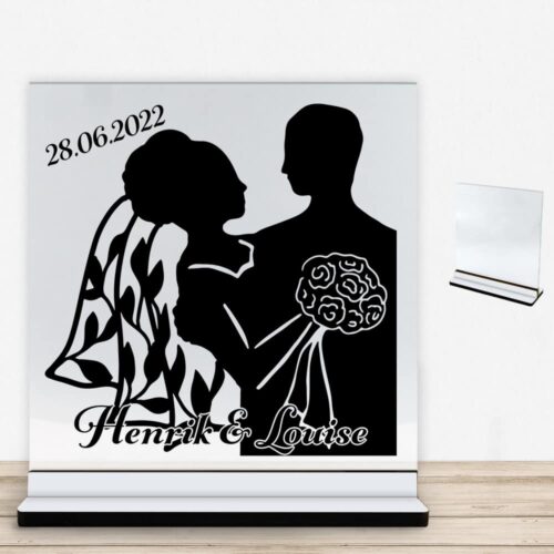 My love design 2 | Glasskilt inkl. fod med farvet overflade