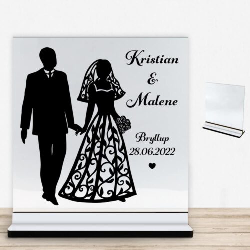 My love design 3 | Glasskilt inkl. fod med farvet overflade