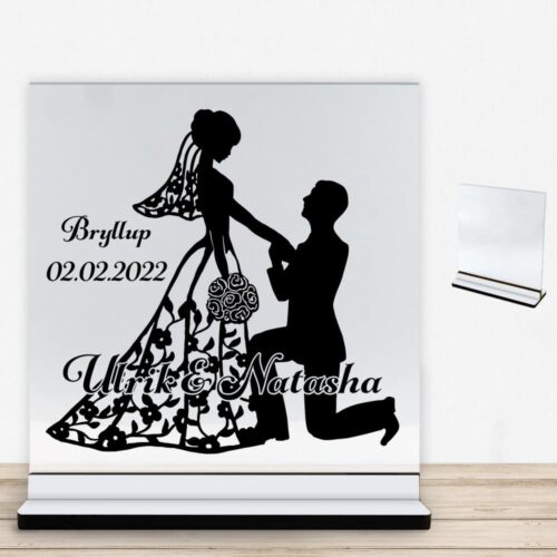My love design 6 | Glasskilt inkl. fod med farvet overflade