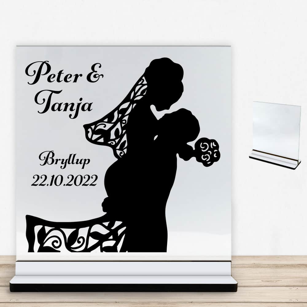 My love design 7 | Glasskilt inkl. fod med farvet overflade