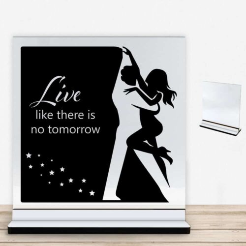 Dancing couple #3 | Glasskilt inkl. fod med farvet overflade