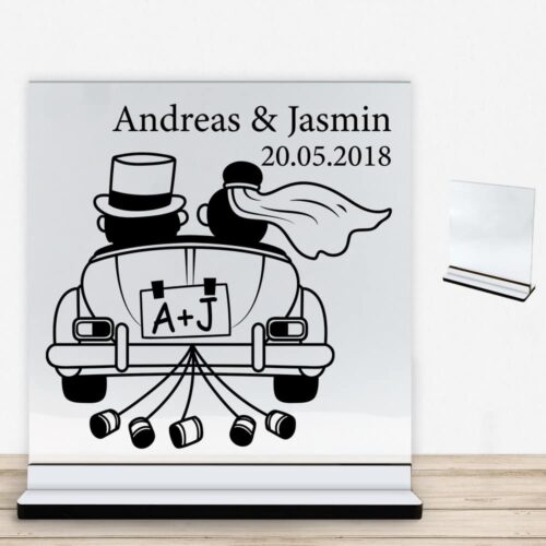Wedding couple #2 | Glasskilt inkl. fod med farvet overflade