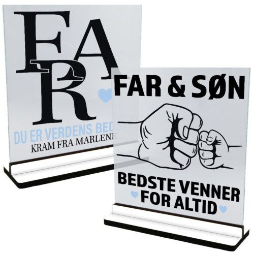 Far | Glasskilte inkl. fod (farvet overflade)