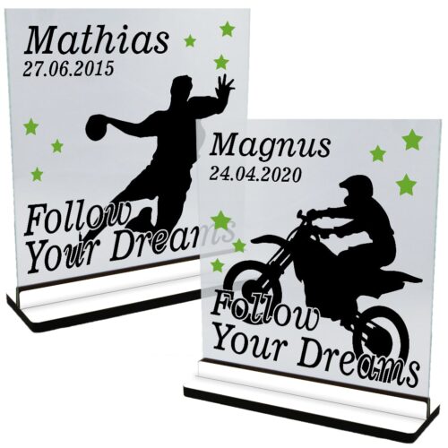 Sport & fritid | Glasskilte inkl. fod (farvet overflade)