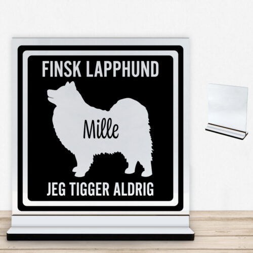 MyPets Finsk Lapphund | Glasskilt inkl. fod med farvet overflade