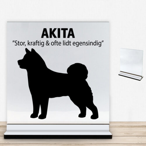 Simply Pets Akita | Glasskilt inkl. fod med farvet overflade