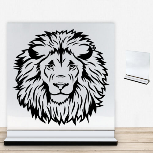 LionFace design 1 | Glasskilt inkl. fod med farvet overflade
