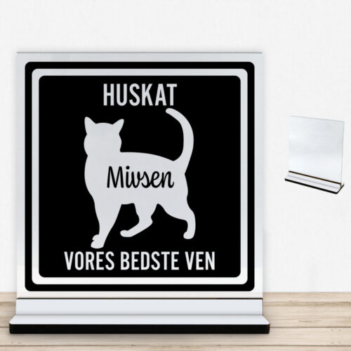 MyPets huskat #1 | Glasskilt inkl. fod med farvet overflade