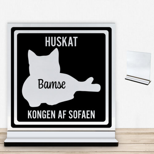 MyPets huskat #4 | Glasskilt inkl. fod med farvet overflade