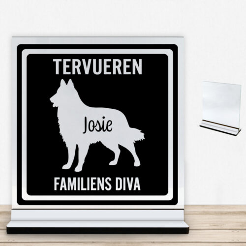 MyPets Tervueren | Glasskilt inkl. fod med farvet overflade