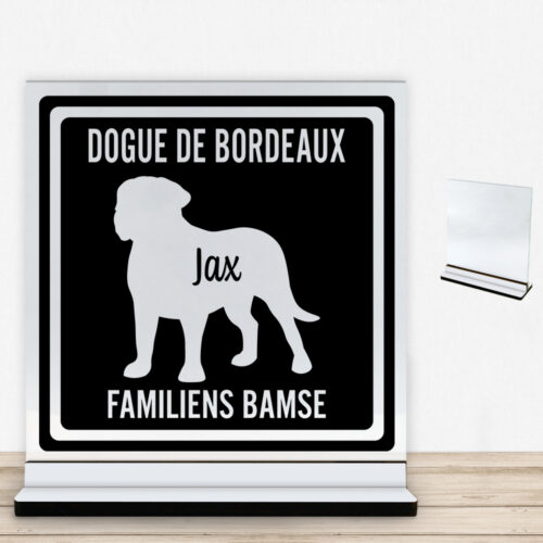 MyPets Dogue de Bordeaux | Glasskilt inkl. fod med farvet overflade
