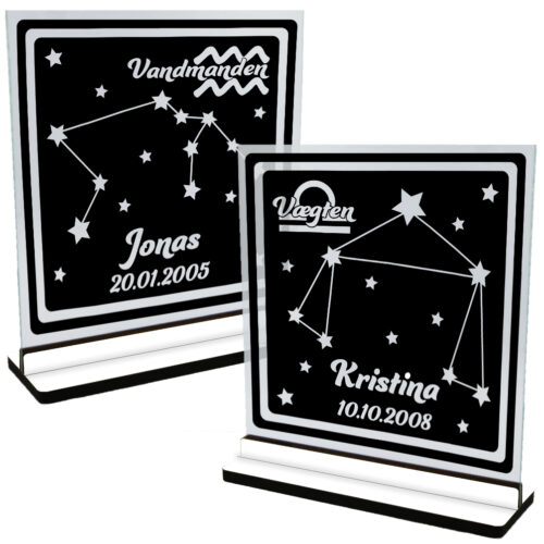 Look at the stars | Glasskilte-serie inkl. fod (farvet overflade)