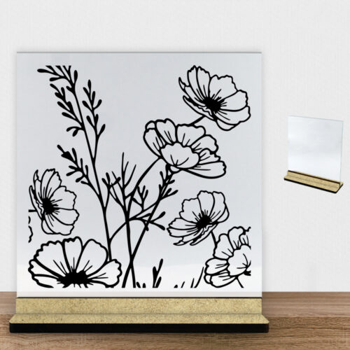 Wild Bouquet design 2 | Glasskilt inkl. fod (træfiber)