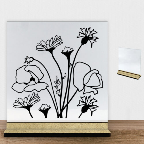 Wild Bouquet design 3 | Glasskilt inkl. fod (træfiber)