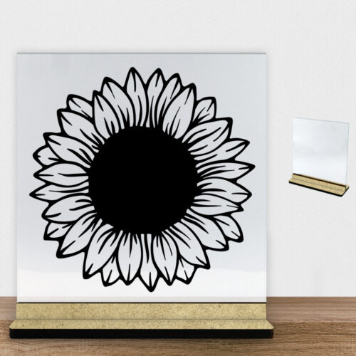 Sunflower | Glasskilt inkl. fod (træfiber)