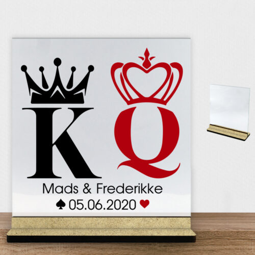 King & Queen design 1 | Glasskilt inkl. fod (træfiber)