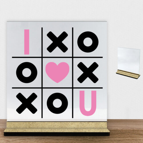 I love you #1 | Glasskilt inkl. fod (træfiber)