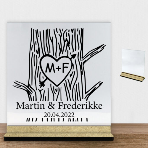 Love tree | Glasskilt inkl. fod (træfiber)
