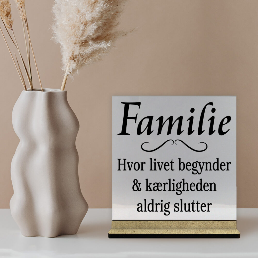 Glasskilte inkl. fod (træfiber)
