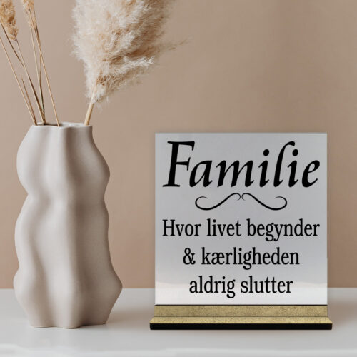 Glasskilte med fod i træfiber