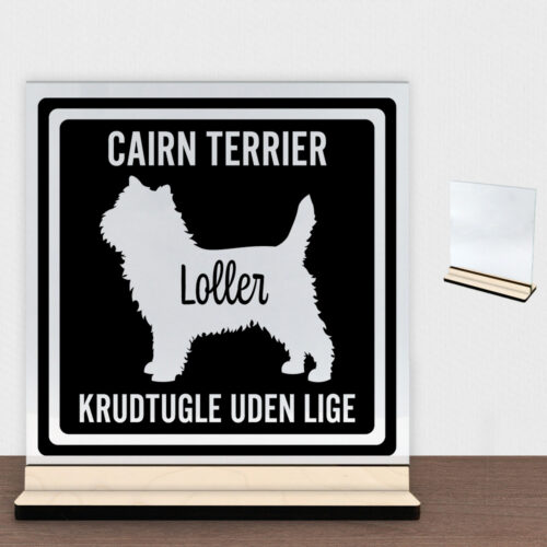 MyPets Cairn Terrier | Glasskilt inkl. fod (poppel krydsfinér)
