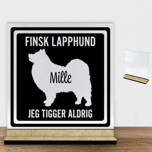 MyPets Finsk Lapphund | Glasskilt inkl. fod (træfiber)
