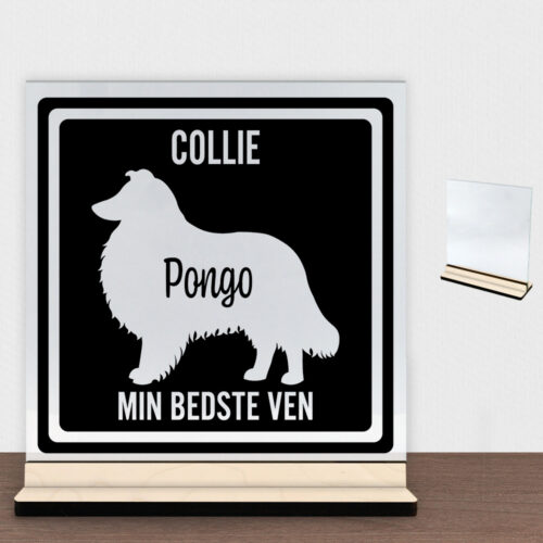 MyPets Collie | Glasskilt inkl. fod (poppel krydsfinér)