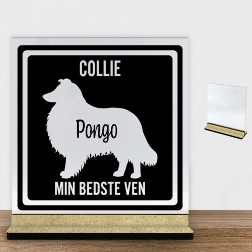 MyPets Collie | Glasskilt inkl. fod (træfiber)
