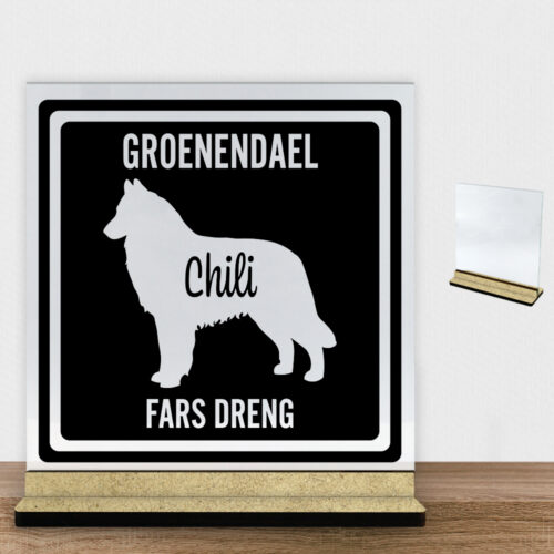 MyPets Groenendael | Glasskilt inkl. fod (træfiber)